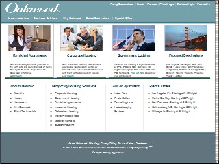 Web site www.oakwood.com, Oakwood Corporate Housing