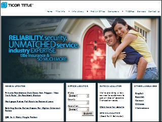 Web site www.ticortitle.com, Ticor Title Insurance
